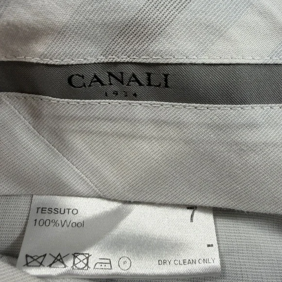 Canali Super 140s Wool Dress Pants Men 38x28 Gray Flat Front Super Fine Tailored